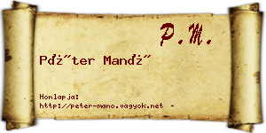 Péter Manó névjegykártya